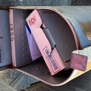 Metallic Mailbox with Mail